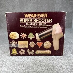 Wear Ever Super Shooter Electric Cookie Pastry Press Gun In Box #70123 Vintage